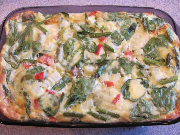 Spring veggie breakfast casserole - great for potlucks!