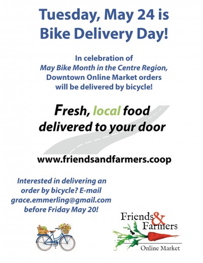 Friends & Farmers Cooperative Online Market to host Bike Delivery Day on May 24