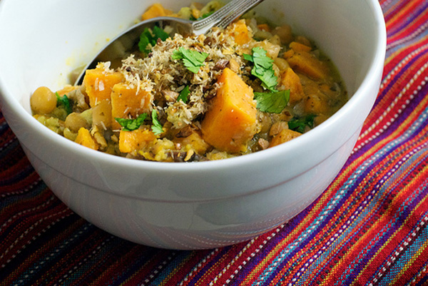 Green Coconut Curry with Chick Peas