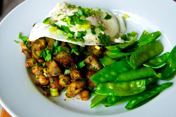 Curried Chick Pea and Red Potato Hash
