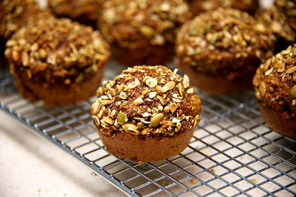Butternut Squash and Apple Muffins with Pumpkin Seed Streusel