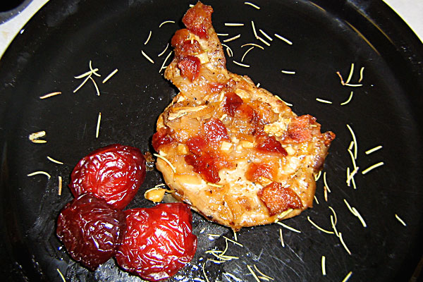 Pork Chop Saute with Balsamic-Dried Plum Sauce