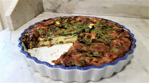 Crustless spring quiche celebrates local early vegetables