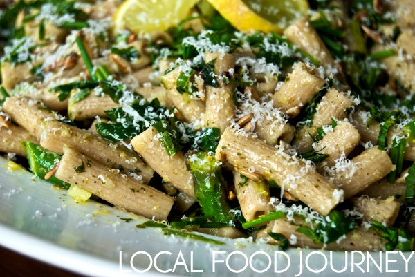 Spring Pasta Salad with Asparagus, Spinach, and Mint