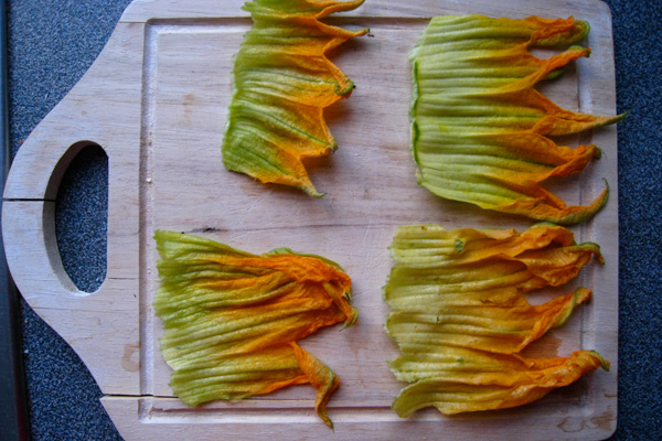 Too Much Zucchini? Try Ricotta Stuffed Squash Blossoms