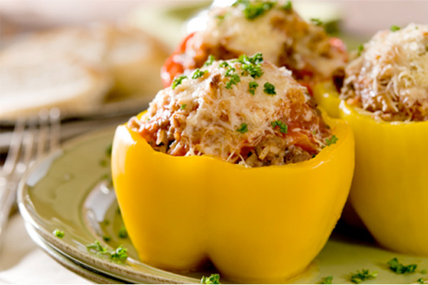 Spicy Beef Stuffed Bell Peppers