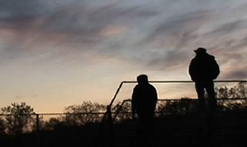 Sillhouette in Rural Fields